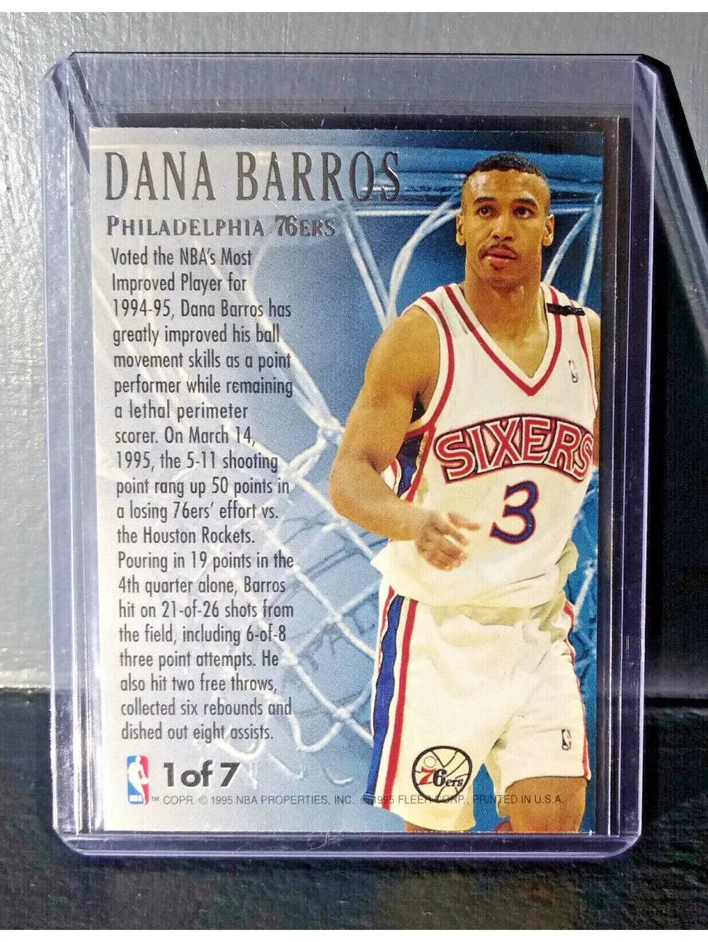 1995-96 Dana Barros Fleer Ultra Fabulous Fifties #1 Basketball Card